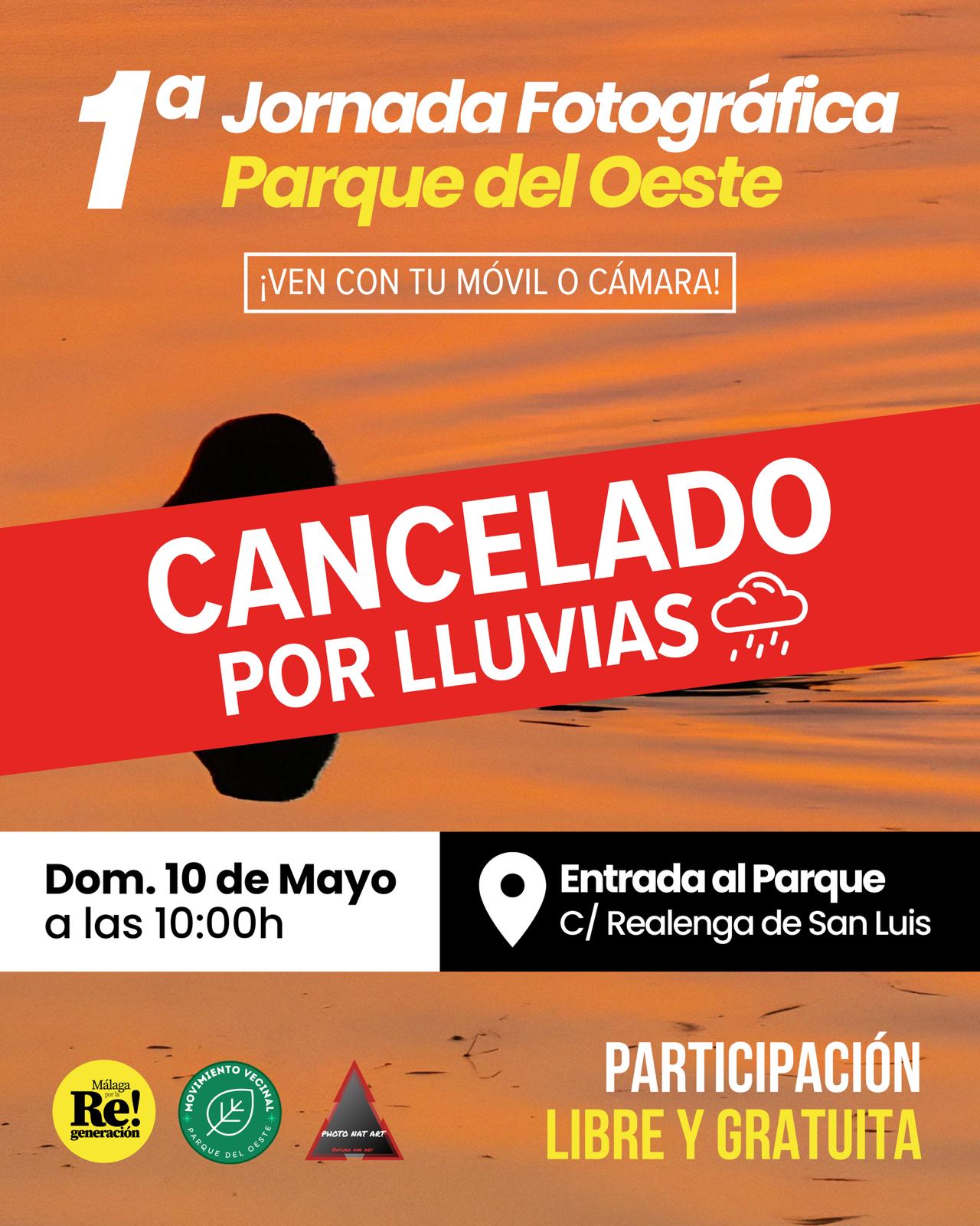 Cartel 1ª Jornada Fotográfica del Parque del Oeste — CANCELADO POR LLUVIAS